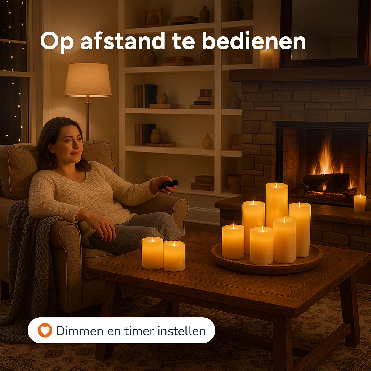 Luft – Realistische LED Stompkaarsen – 12 stuks – Inclusief Afstandsbediening – Timerfunctie – Dimbaar – Echt Was – Beige