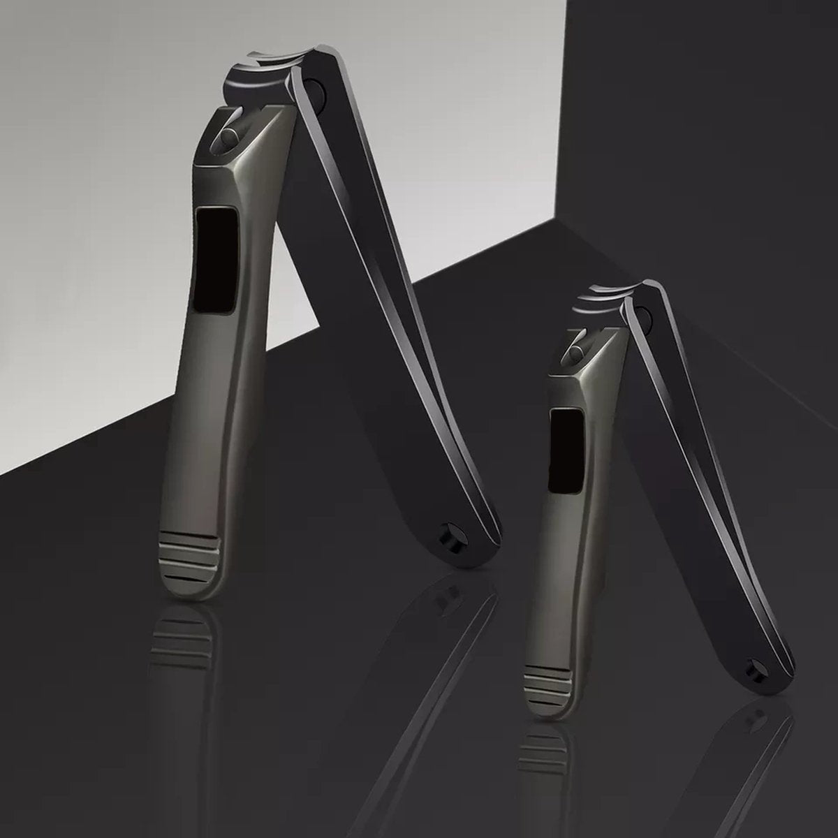 Podec nagelknipper set 2 stuks zwart – vingernagels en teennagels – rvs