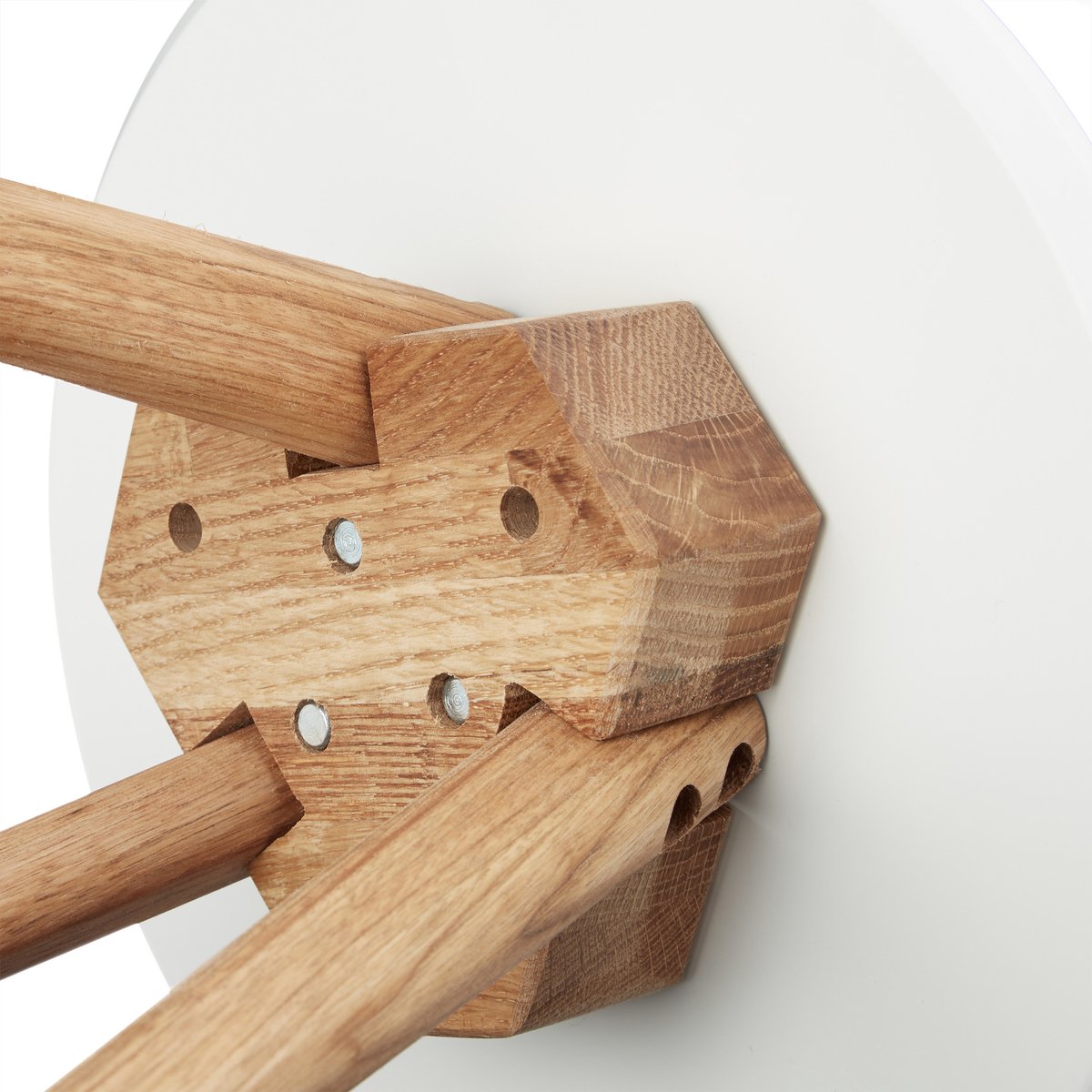 WOLTU Bijzettafel Set van 3 Wit/Walnoot - 50, 40 en 32 cm - Rond - Nestbaar