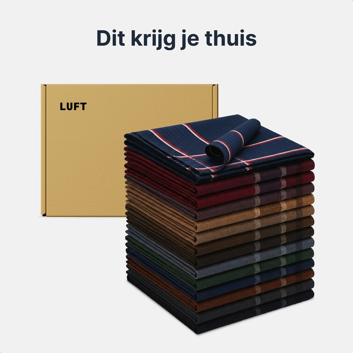 Luft Zakdoeken heren 100% katoen - 14 stuks - 40x40cm - Herbruikbaar