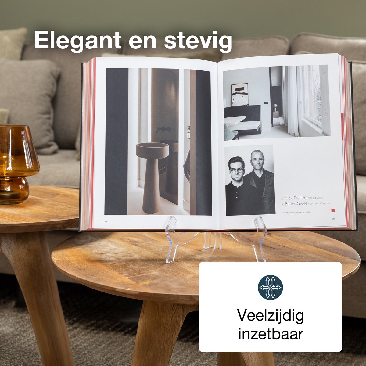 LUFT Bordenstandaard Transparant 25x16 cm – Elegante Houder voor Borden, Boeken en Tablets