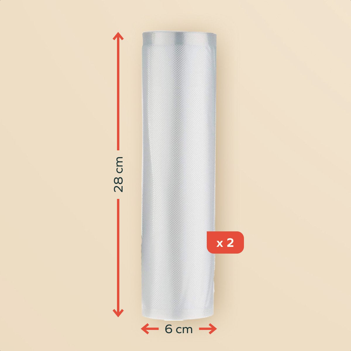 KitchenBrothers Vacumeerrollen 2 Stuks – 28x600cm – BPA-vrij – Voor Vacuümmachine & Sous-Vide – Universeel & Sterk Voedselverpakking