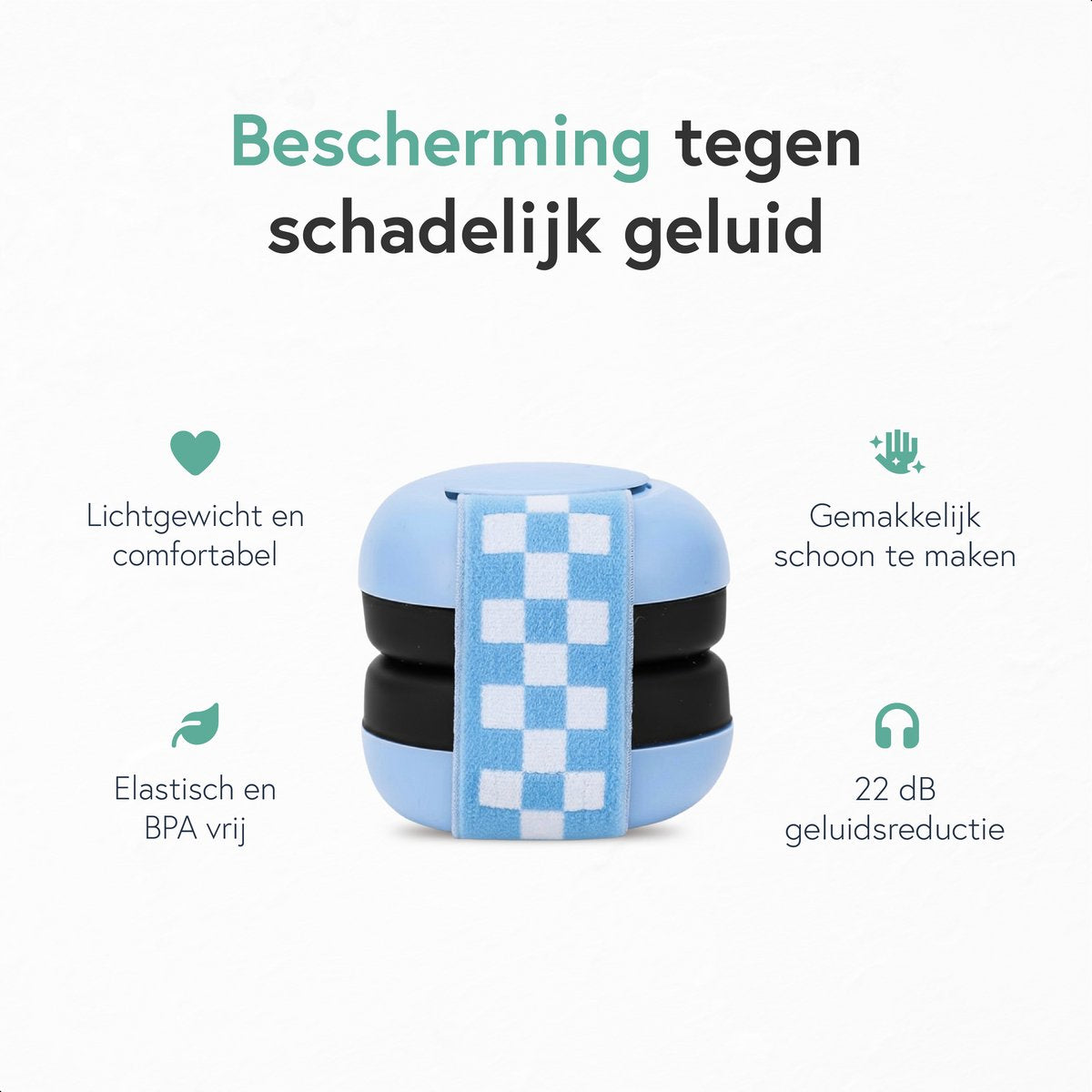 Qwali Gehoorbescherming baby en kinderen - Dempt harde geluiden - 0-3 jaar - Veiligheid peuter en kind - Blauw