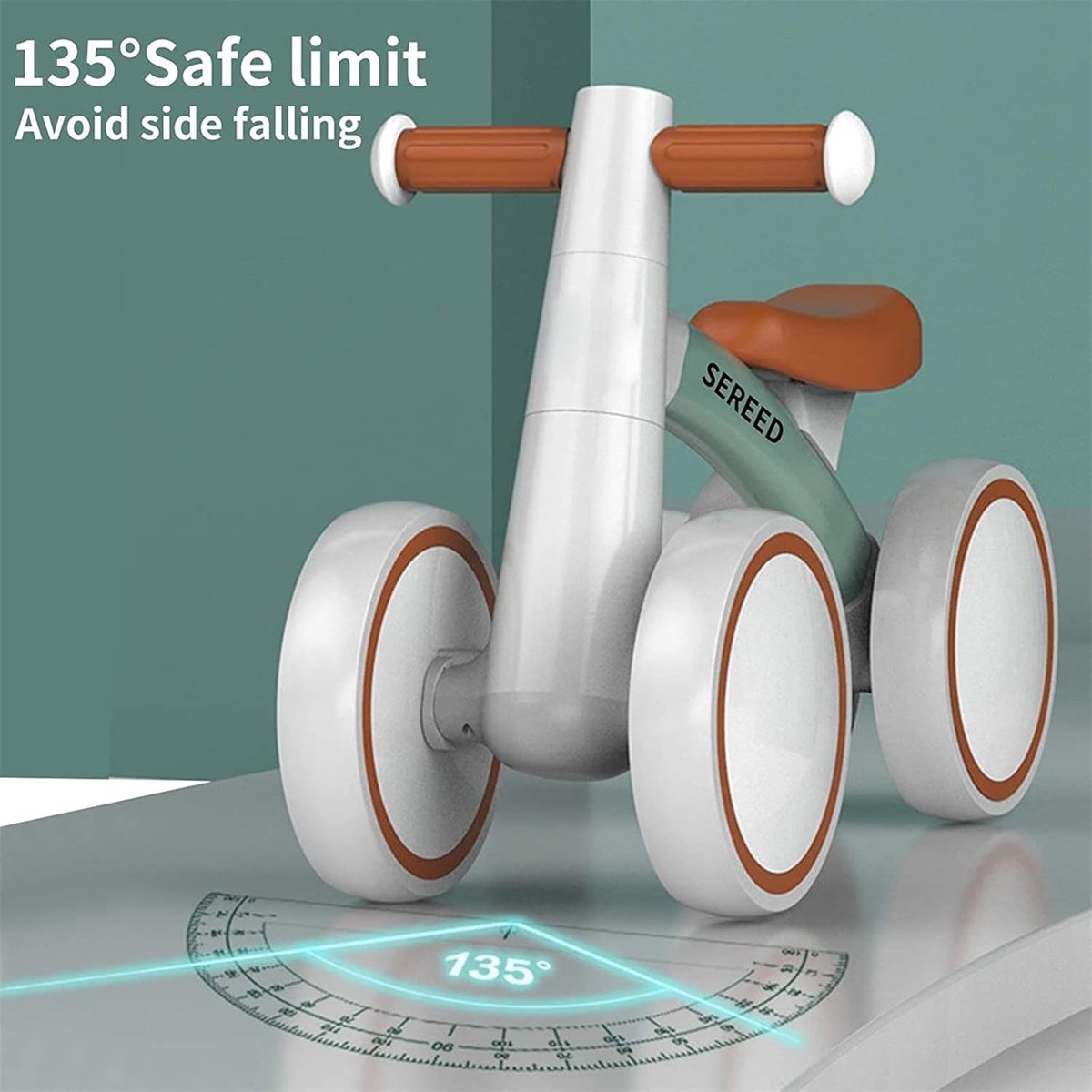 Keebies Stevige Kinderloopfiets - Peuters 12–24 Maanden – Grijs – 25,4 cm Zithoogte – 1,6 kg Lichtgewicht