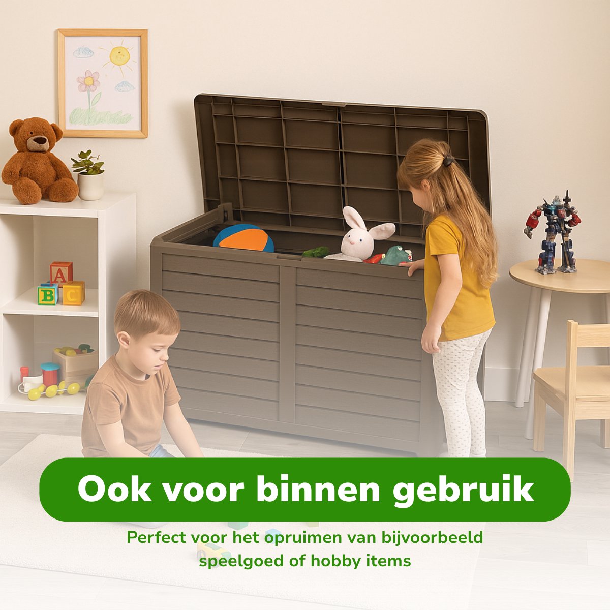 Lifetime Garden Tuinkussenbox - 420L - voor Buiten - 117,3 x 65,3 x 54,8 cm - Taupe