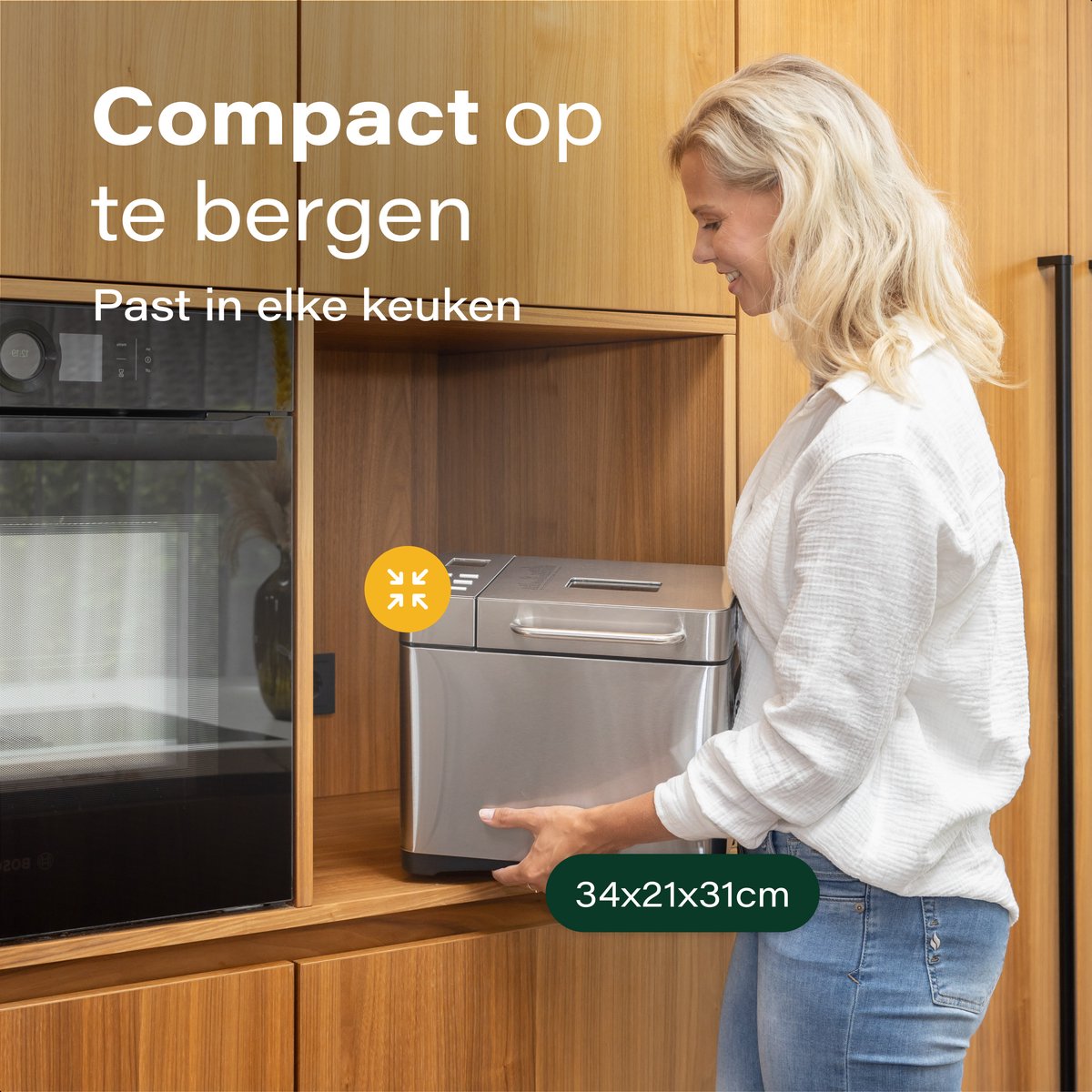 Skoov Bakemaster Broodbakmachine | RVS - Keramisch - 345x248x310 mm - 650W - 19 programma's - PFAS & Teflon vrij