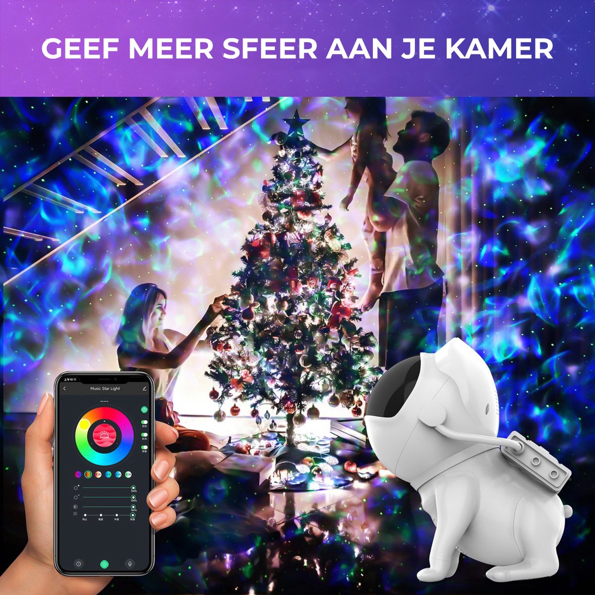 MostEssential Premium Sterren Projector - Space Dog Edition - 3000 lm - Incl. App