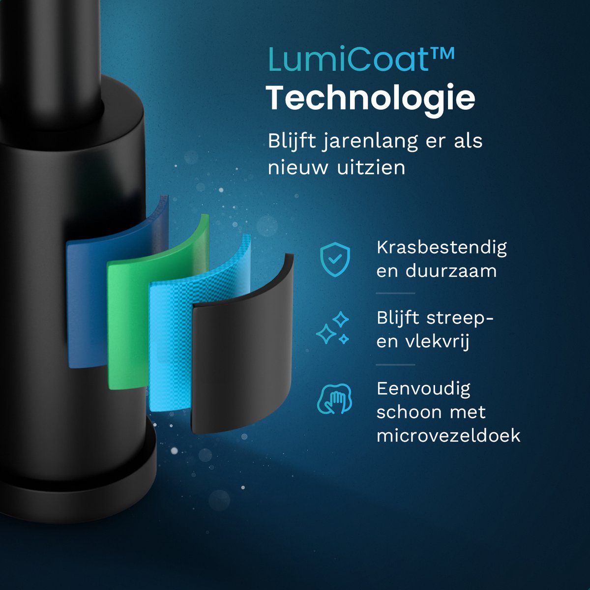Mirlux Wastafelkraan Zwart 24,5 × 17 × 5 cm – Mengkraan Badkamer voor Koud en Warm Water