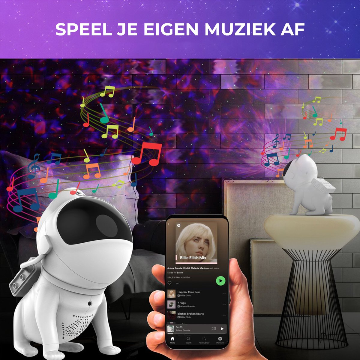 MostEssential Premium Sterren Projector - Space Dog Edition - 3000 lm - Incl. App