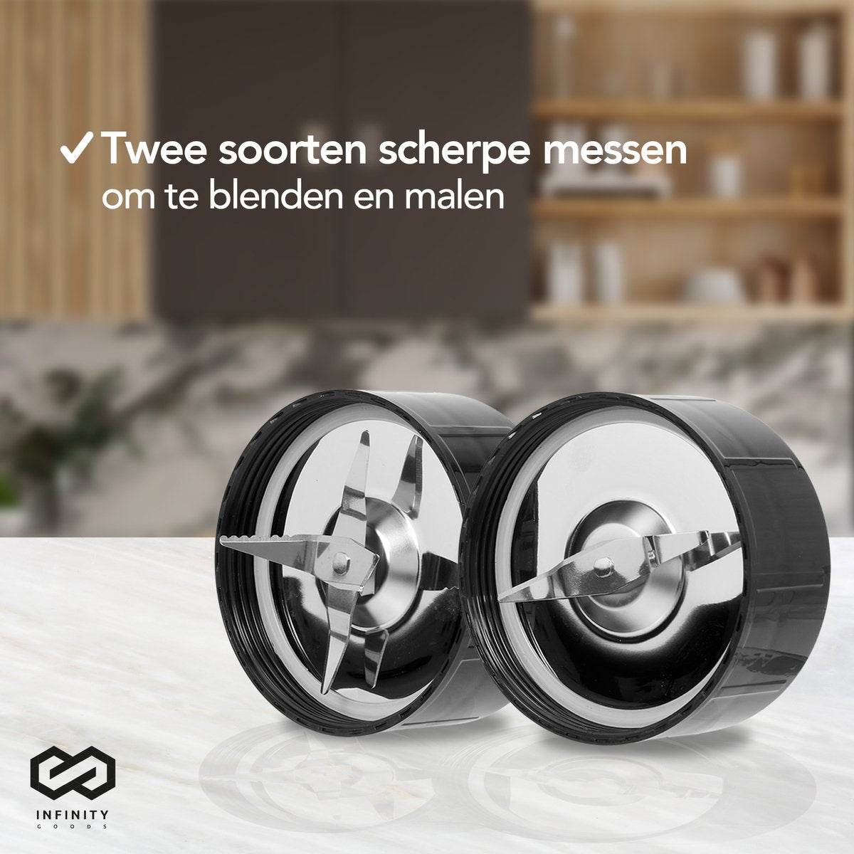 Infinity Goods Blender - 3 in 1 - 14 Delige Set - 400W - Zwart