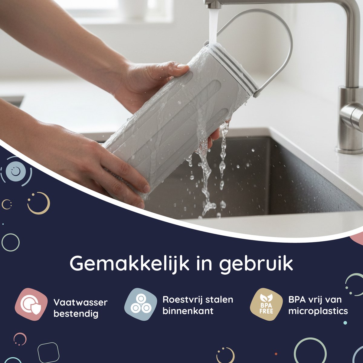 Numsy MilkPod Cooling Tubes - Baby - Incl.2x350ml - Lichtgrijs