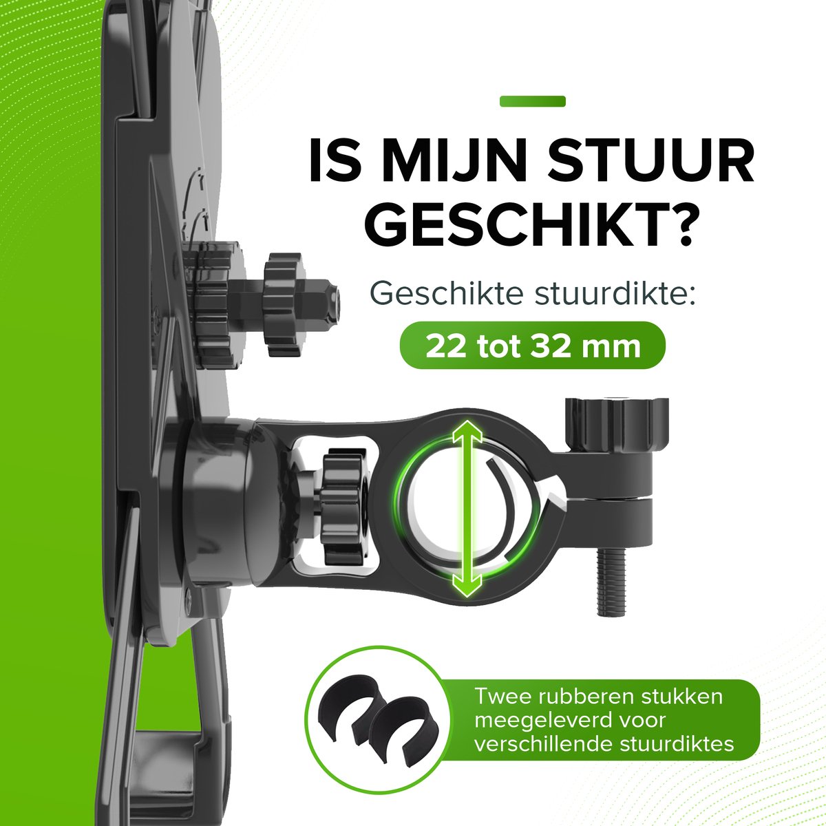 iSetchi CycleSnap Telefoonhouder voor Fiets , Motor & Scooter / Brommer - Anti-Schok laag- Draaibaar & Verstelbaar - Universeel - GSM Mobiel Houder - Fietshouder