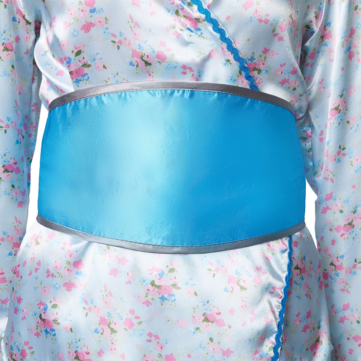 Dressforfun - Betoverende Geisha Aiko - Glanzend satijnen Geisha-kostuum met blouse, broek & buikriem voor Carnaval, Themafeesten & Japanse Stijl - Maat XXL