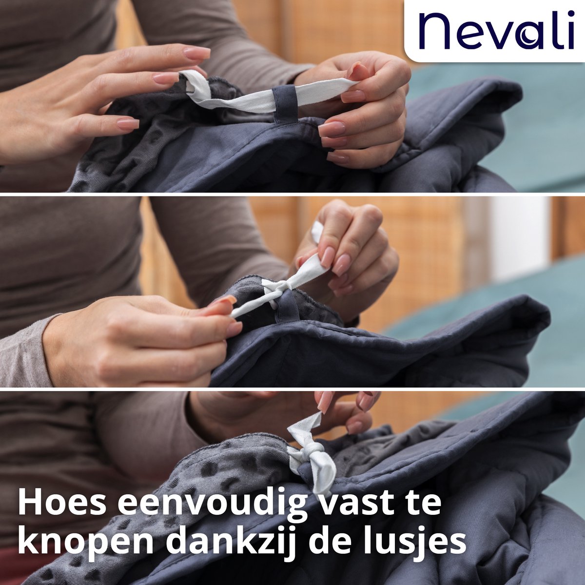 Nevali 4-seizoenen hoes - 200 x 200 cm - Grijs