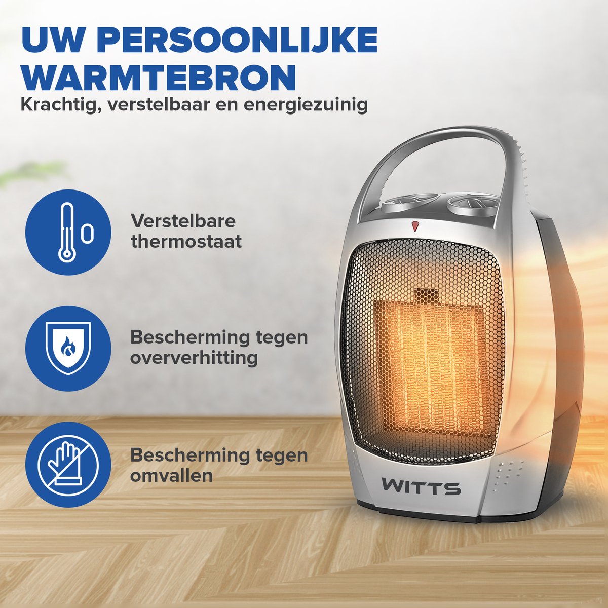 WITTS Elektrische kachel - Snelle Opwarming - Convectorkachel Electrisch - Kachel - Verwarming