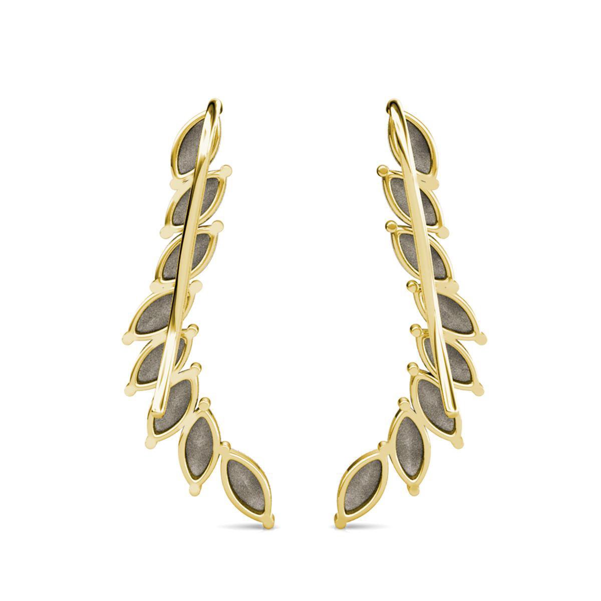 Yolora Dames Oorbellen - Zwarte Kalpa Camaka Kristallen - 18K Geel Verguld - 36,5 mm - Luxe Oorhangers - Inclusief Geschenkverpakking