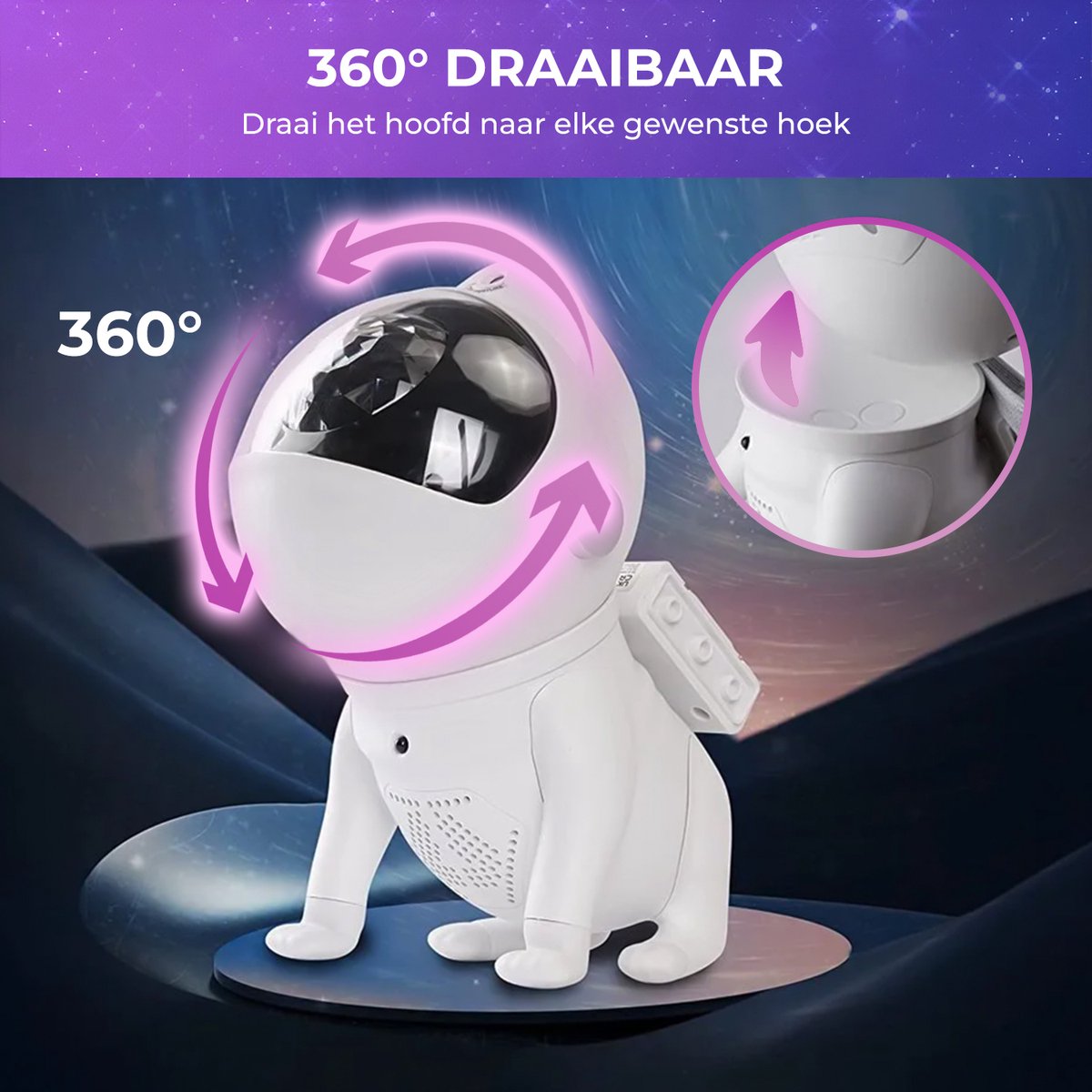 MostEssential Premium Sterren Projector - Space Dog Edition - 3000 lm - Incl. App