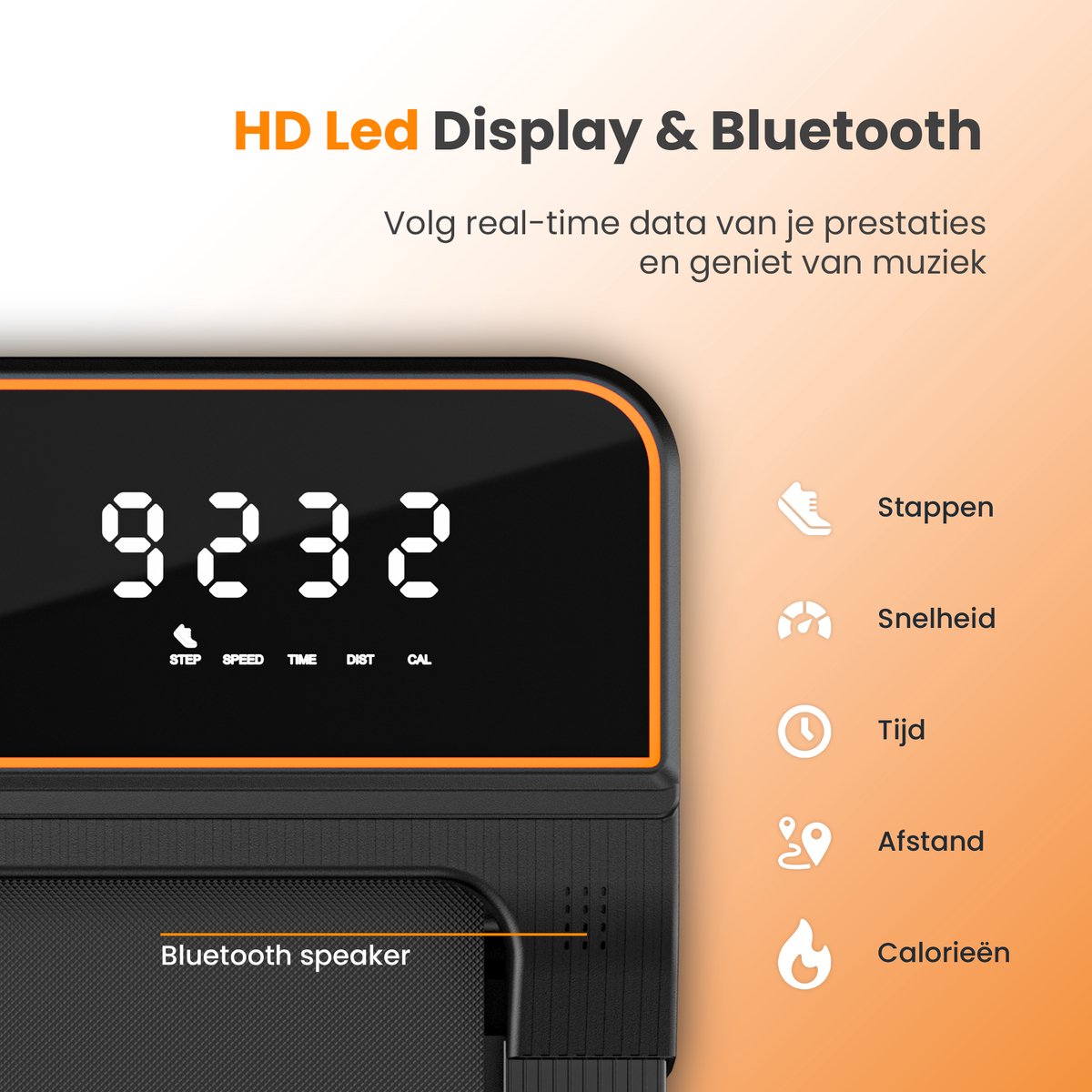 Moovv SmartStep Pro v2 Incline - Loopband met Hellingfunctie 1-12km/u - Inklapbaar - 124 x 54 x 13 cm - Zwart