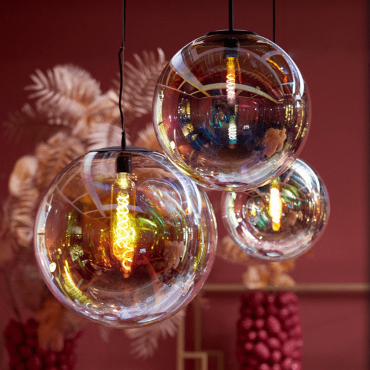 Light & Living Hanglamp Medina - Multicolor Glas - Ø48cm - Modern & Elegant voor Woonkamer, Slaapkamer of Eetkamer