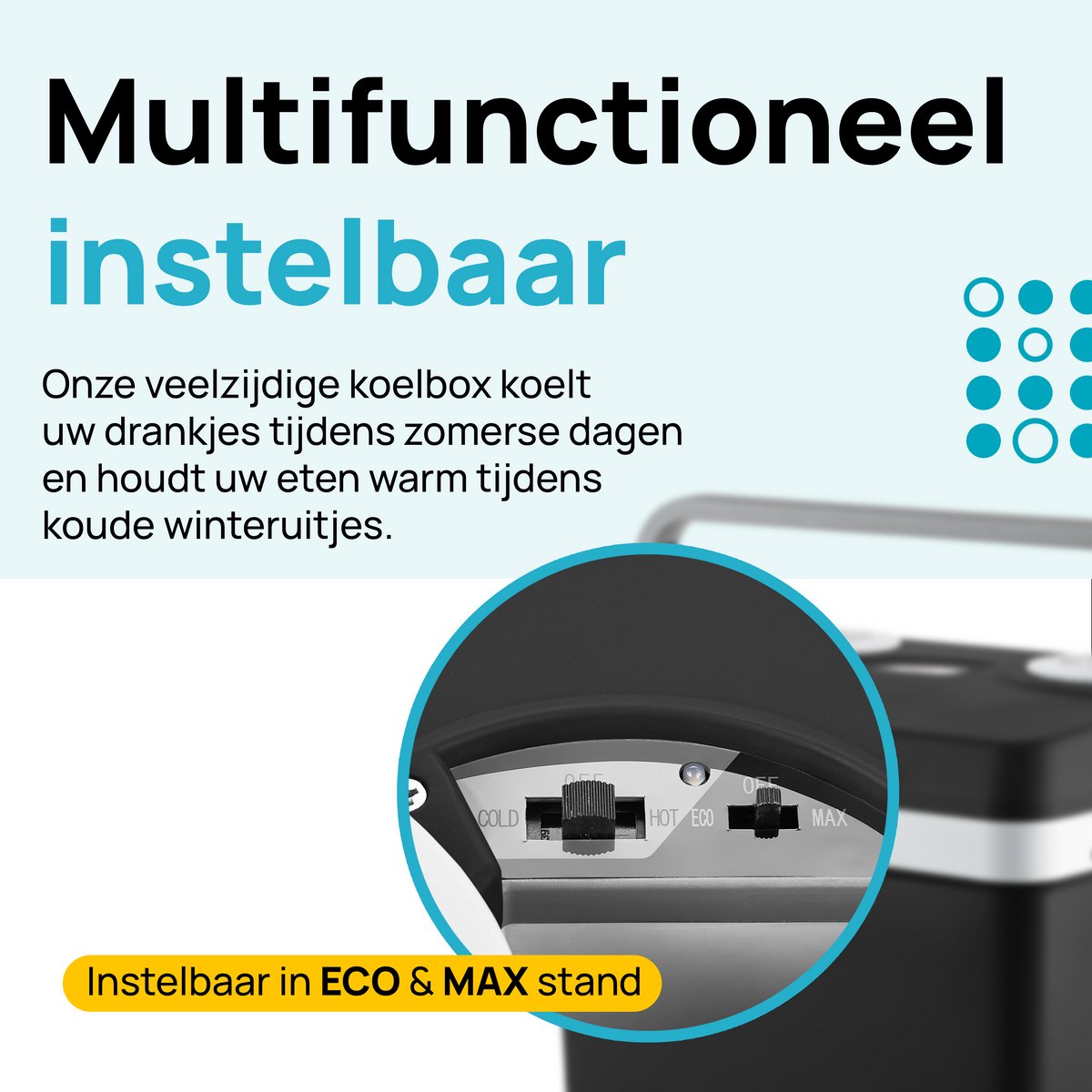 Moa thermo-elektrische koelbox - 32 liter - koud en warm functie - 12V/230V - zwart