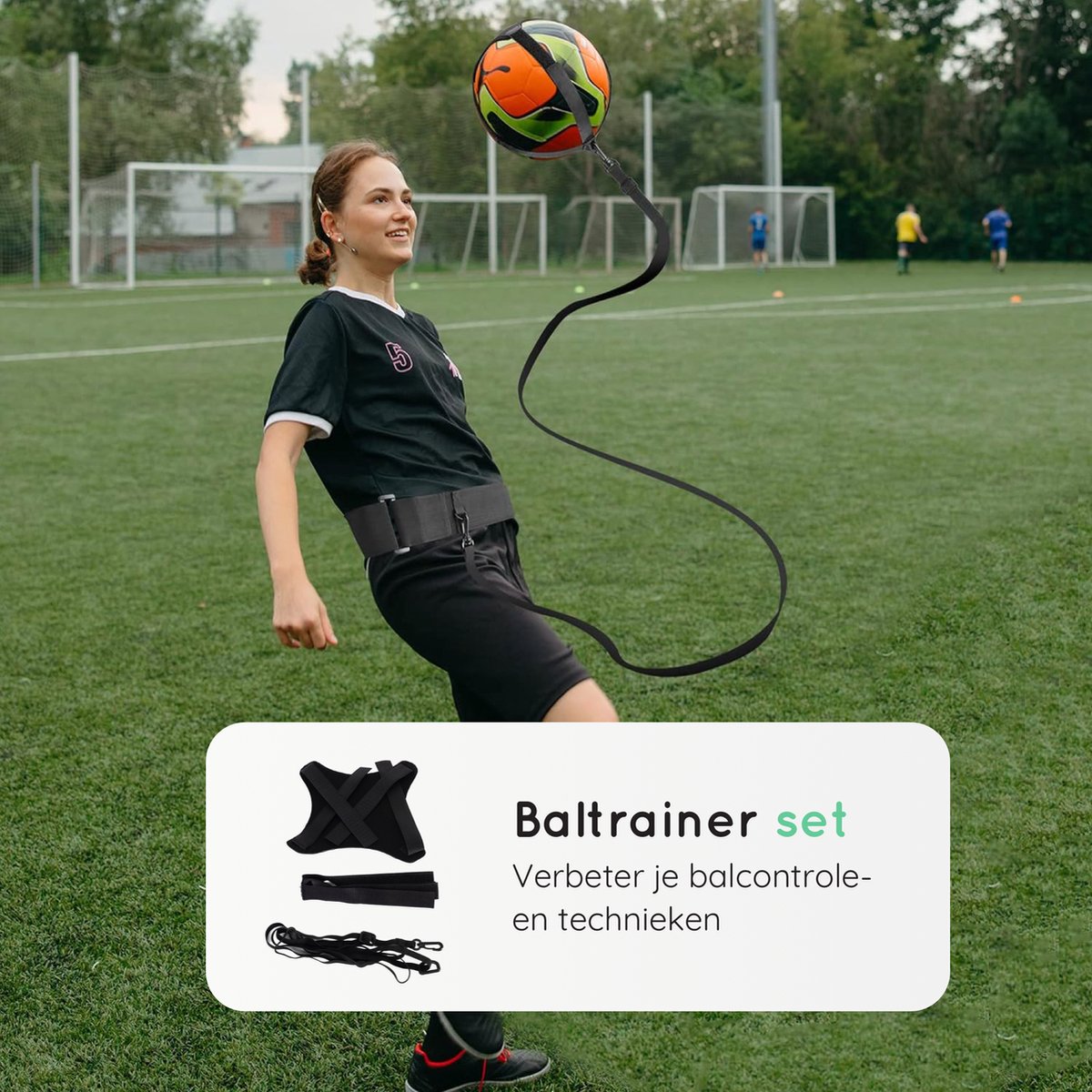 Volcan Voetbal Trainingsmateriaal Set - Training Spullen - Trainingshoedjes - Pionnen - Speedladder - Kegels - Weerstandsbanden - Weerstandsparachute - Baltrainer - Incl. draagtas