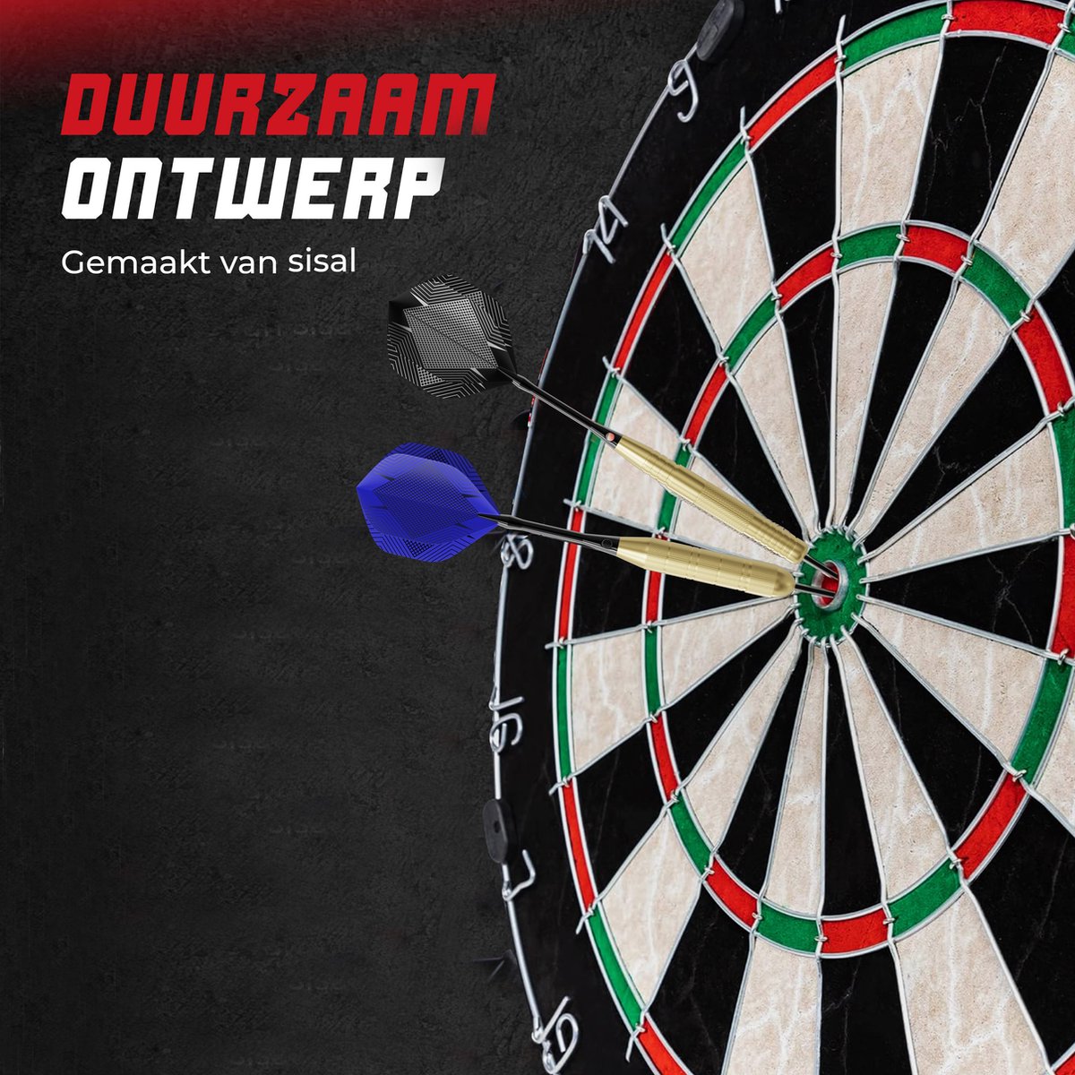 WINDSOR Dartbord - met Dartpijlen & Accessoires - Sisal - Dartboard - Knight 3