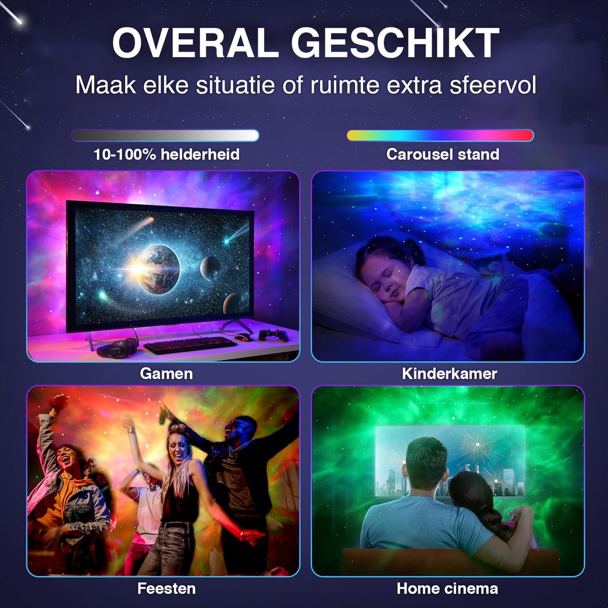 Swiftvein Astronaut Sterren Projector - Galaxy Projector met afstandsbediening - 8 kleurencombinaties