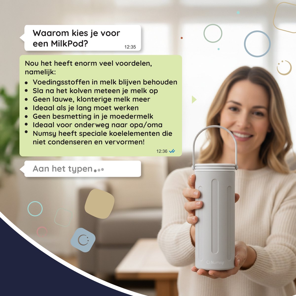 Numsy MilkPod Cooling Tubes - Baby - Incl.2x350ml - Lichtgrijs