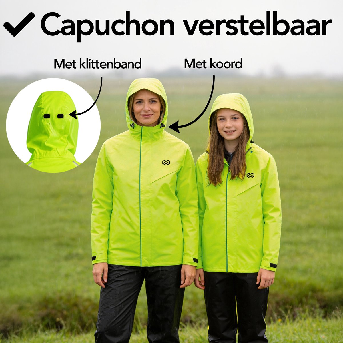 Infinity Goods Regenpak Nikki - Waterdicht & Ademend - Reflecterend - 2-delig Regenpak - Unisex - Fluo Geel - Maat XL