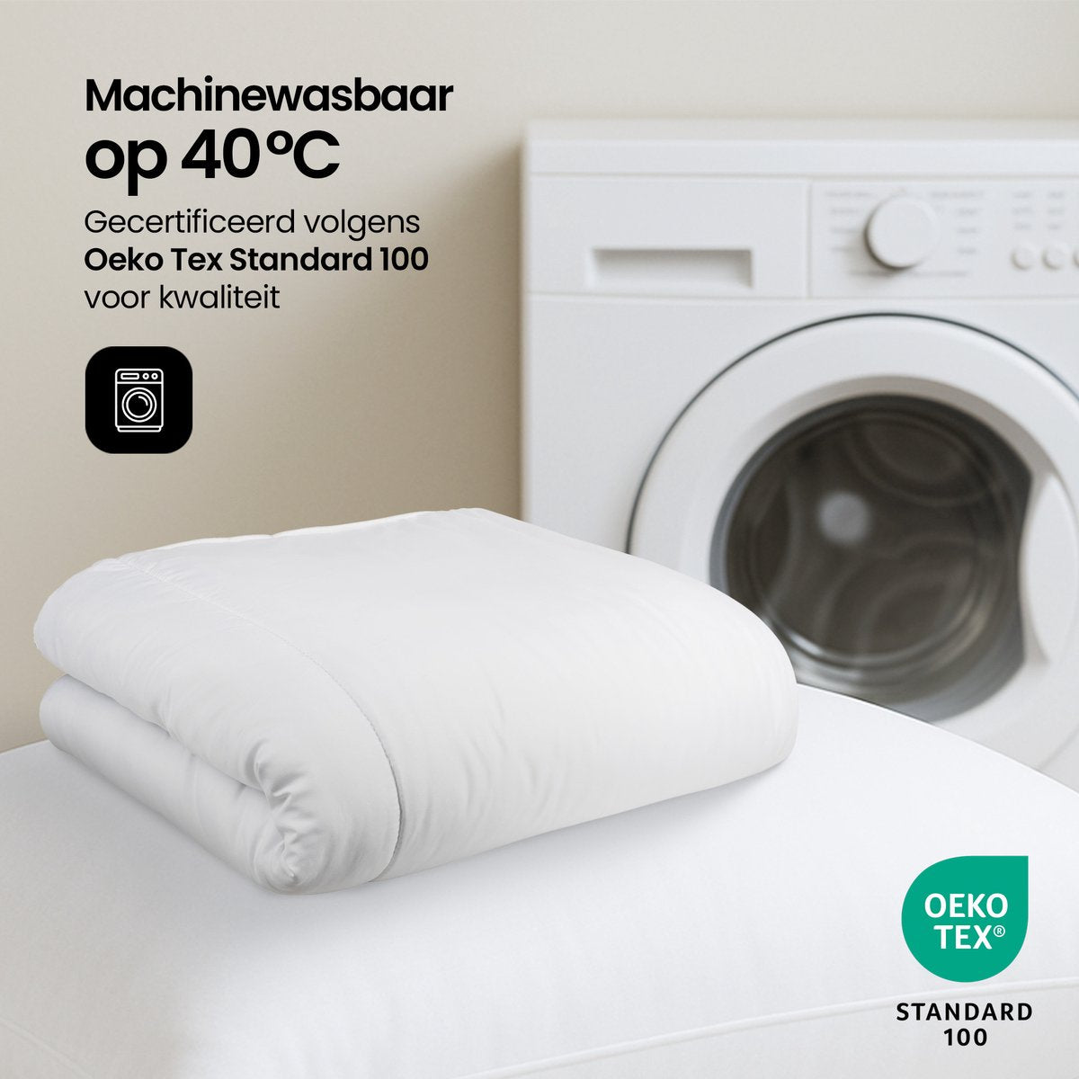 Hom&Com – Donsdeken 90% Eendendons – 155x220 cm – 4 Seizoenen – Satijnen Rand – OEKO-TEX & Diervriendelijk Gecertificeerd – Wit