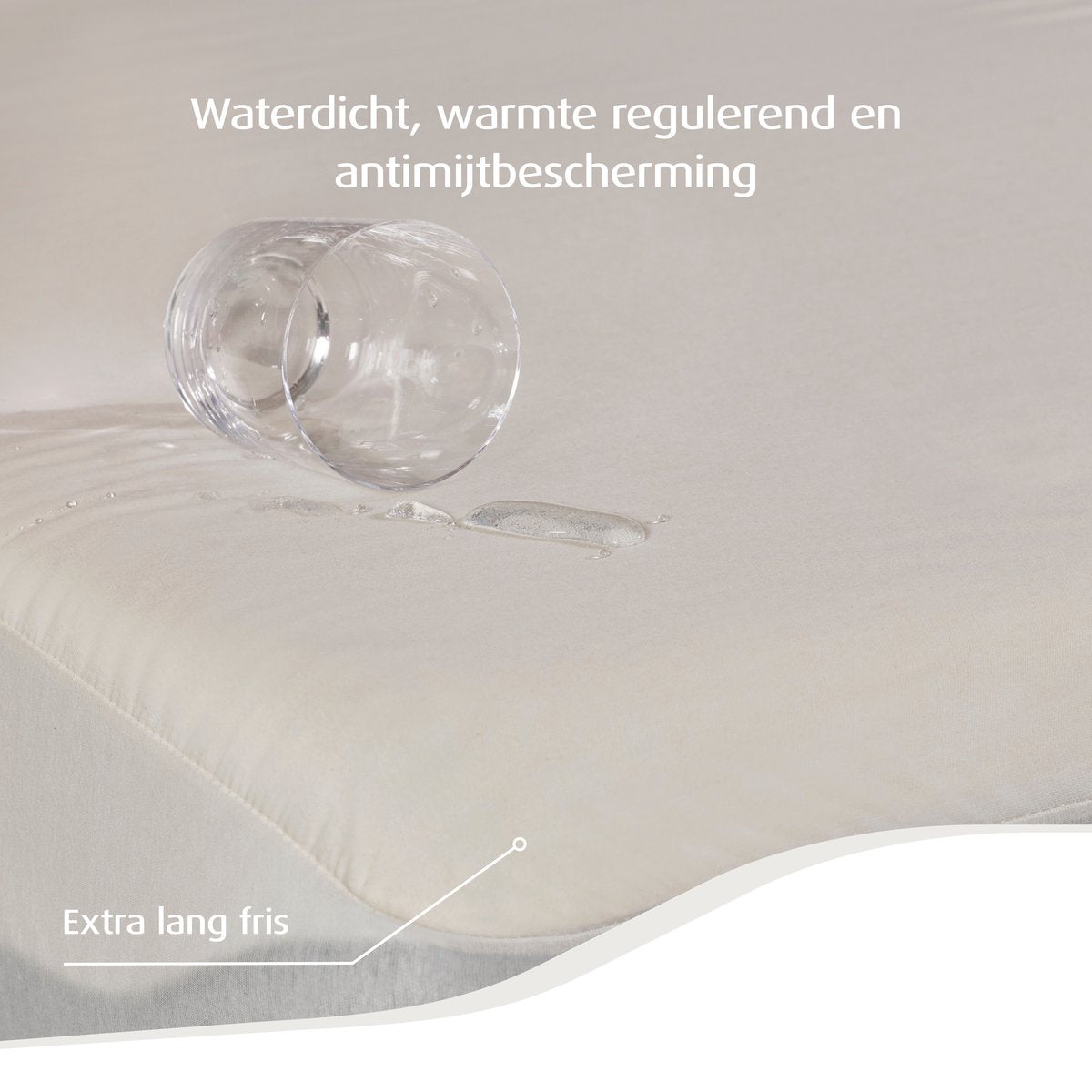Home by TEMPUR® matrasbeschermer - 80 x 200 x 25 cm – waterdicht – verkoelend – anti huisstofmijt – cooling TENCEL – nature