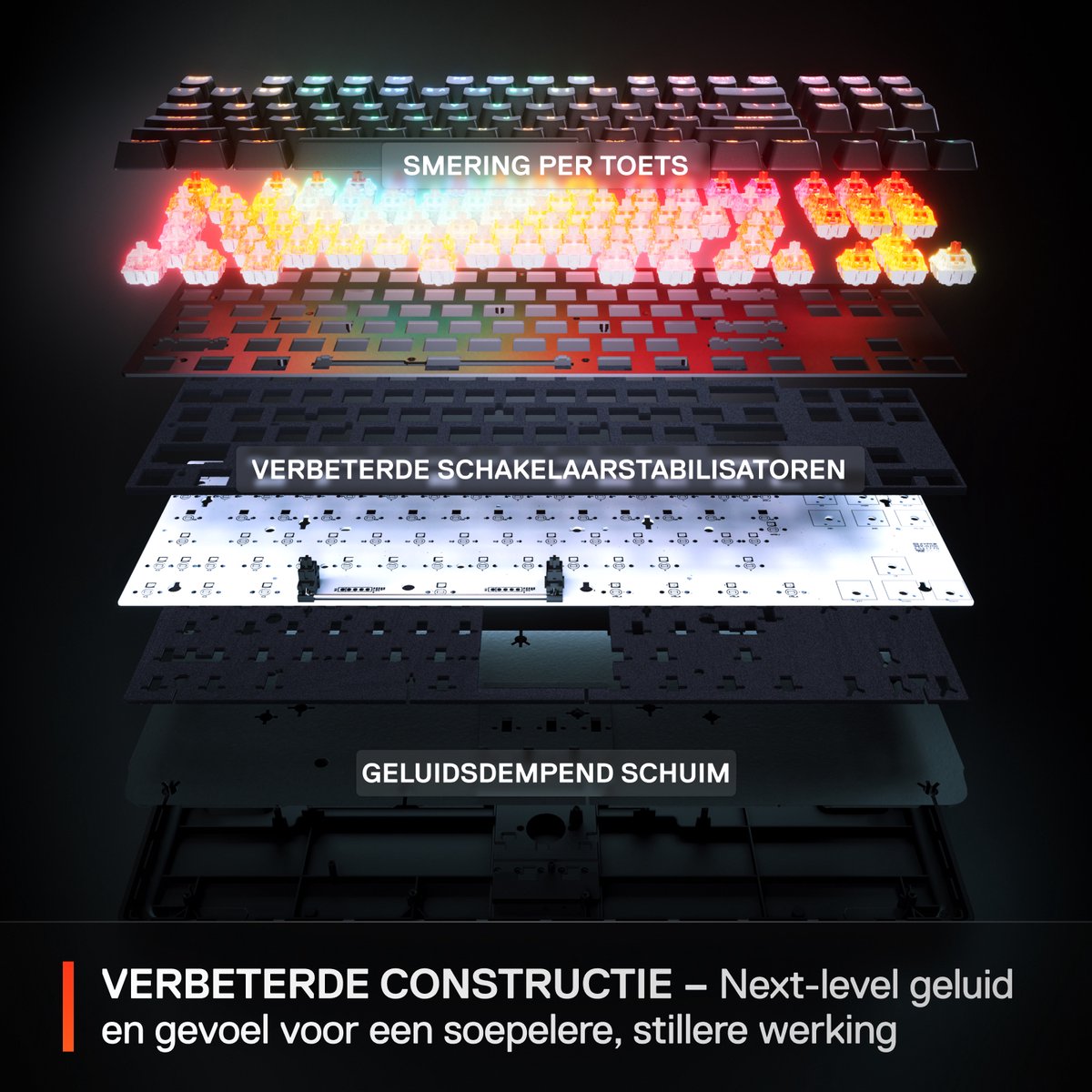 SteelSeries Apex Pro Gen 3 TKL - Gaming Toetsenbord - Bedraad - Verstelbare Kleurenverlichting - OLED Display - Zwart