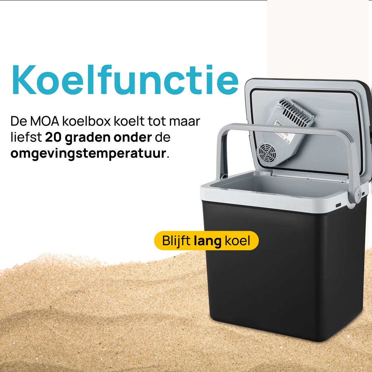 Moa thermo-elektrische koelbox - 32 liter - koud en warm functie - 12V/230V - zwart