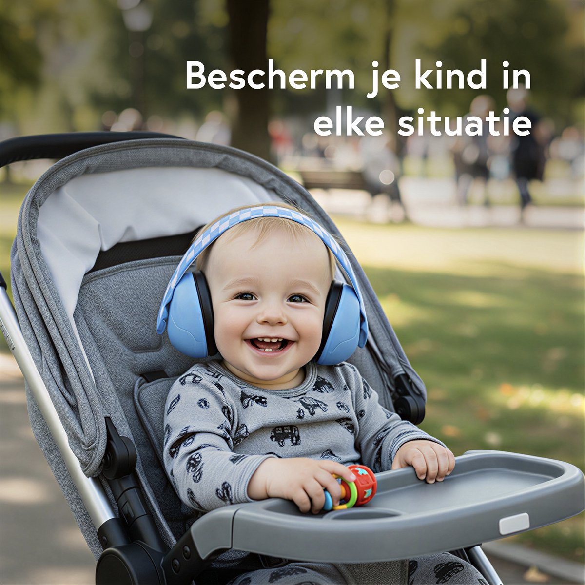 Qwali Gehoorbescherming baby en kinderen - Dempt harde geluiden - 0-3 jaar - Veiligheid peuter en kind - Blauw
