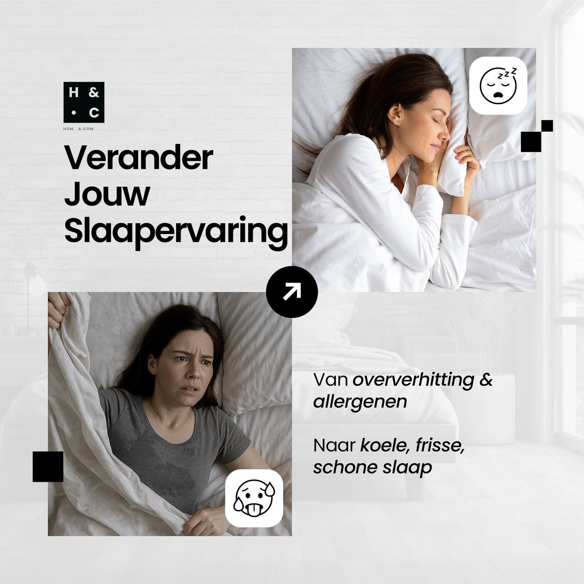 Hom&Com – Donsdeken 90% Eendendons – 155x220 cm – 4 Seizoenen – Satijnen Rand – OEKO-TEX & Diervriendelijk Gecertificeerd – Wit