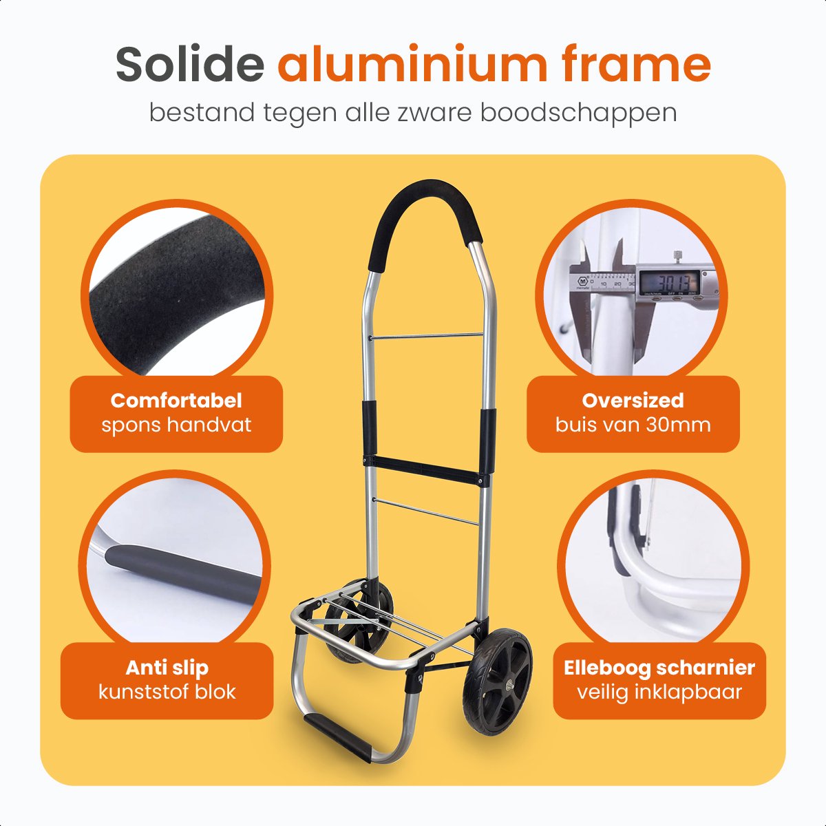 Goliving Boodschappentrolley - Boodschappenwagen met Zijvakken en Koelvak - Opvouwbaar - Weerbestendig - Roestvrij Aluminium - Boodschappenkar met Wielen - 50L - Zwart