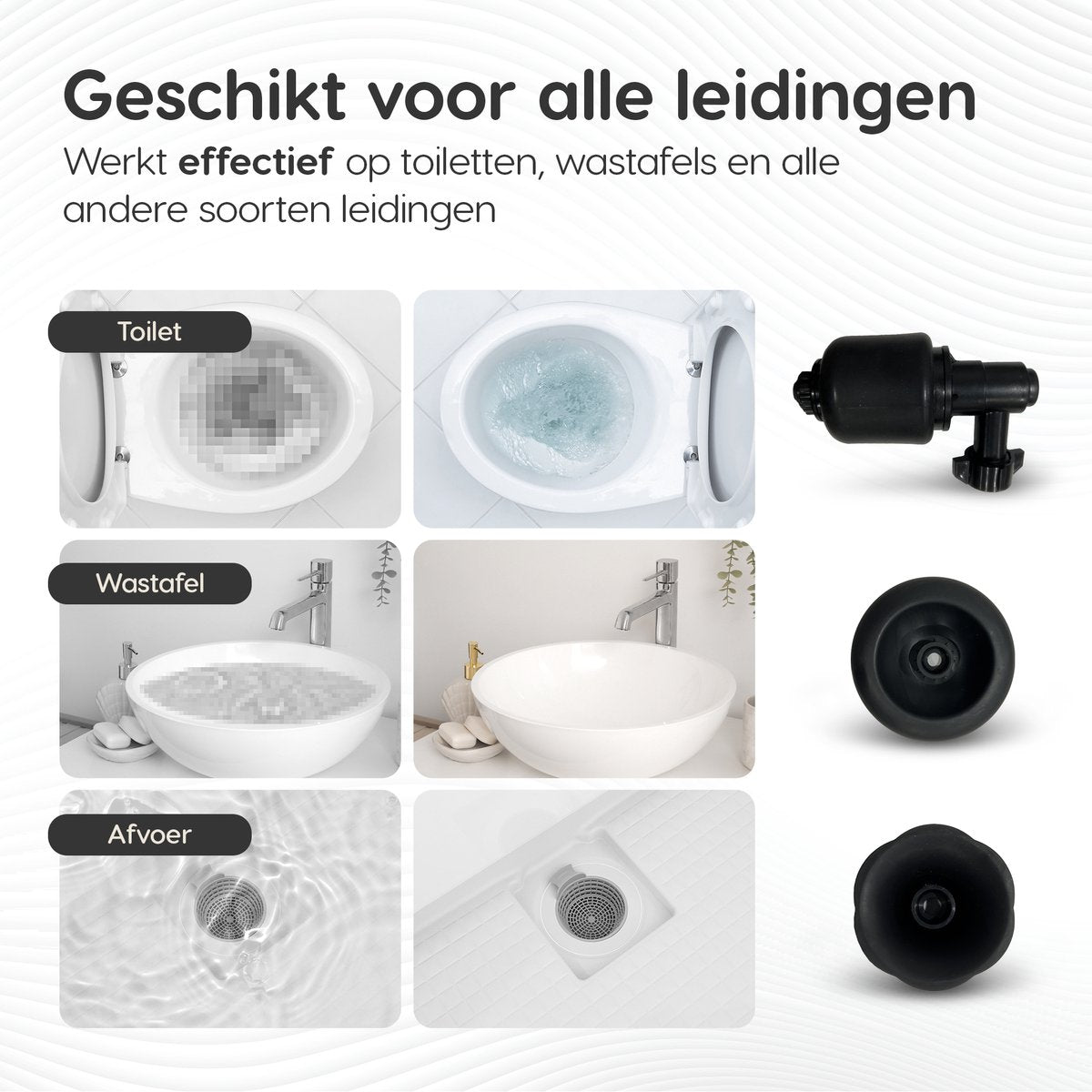 Dymac - Afvoerontstopper - Hogedruk toilet-/gootsteenontstopper - incl. afvoerveer, handschoenen en veiligheidsbril - roestvrij staal