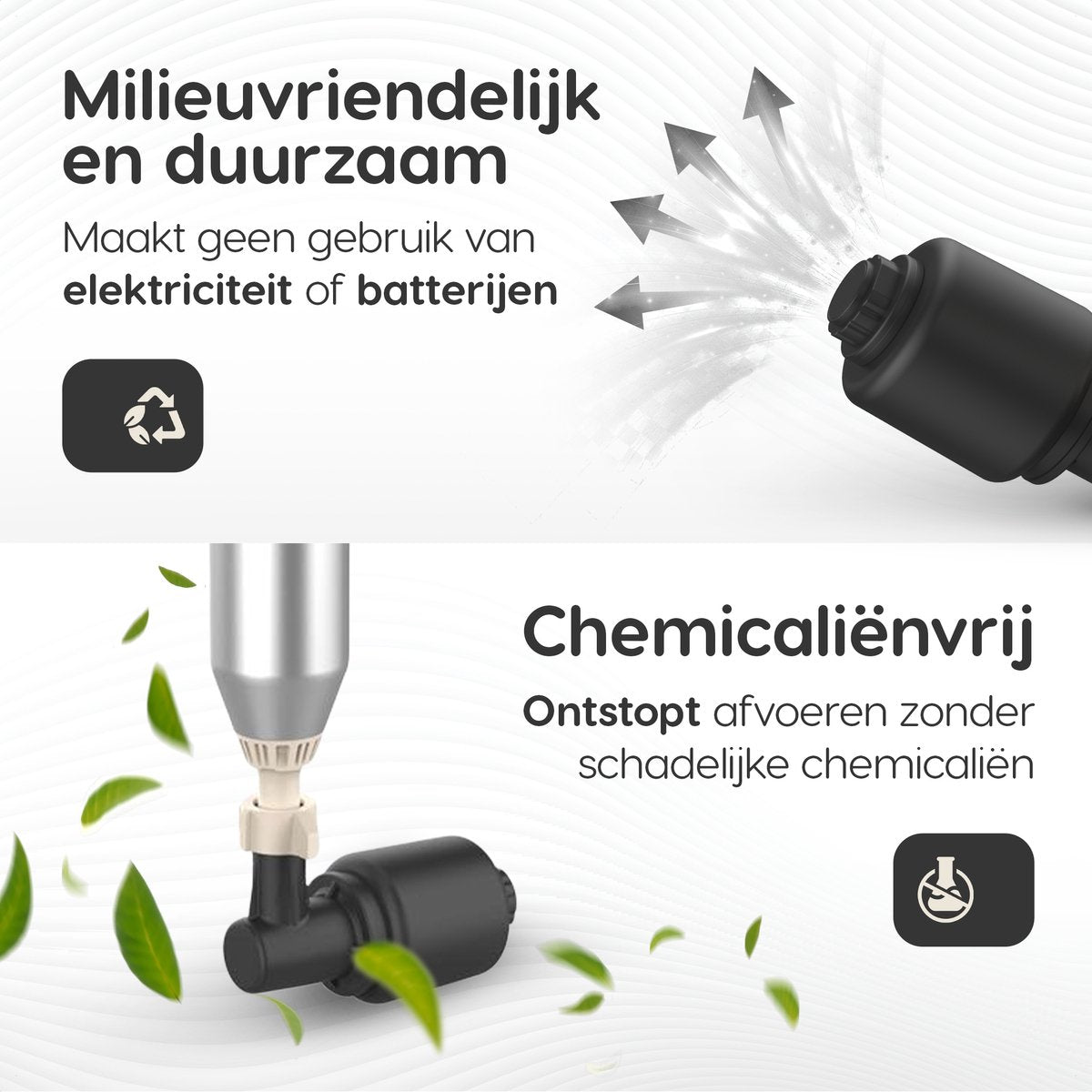 Dymac - Afvoerontstopper - Hogedruk toilet-/gootsteenontstopper - incl. afvoerveer, handschoenen en veiligheidsbril - roestvrij staal
