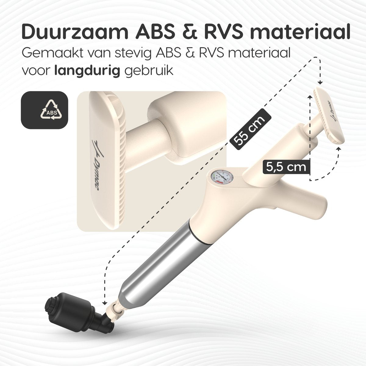 Dymac - Afvoerontstopper - Hogedruk toilet-/gootsteenontstopper - incl. afvoerveer, handschoenen en veiligheidsbril - roestvrij staal