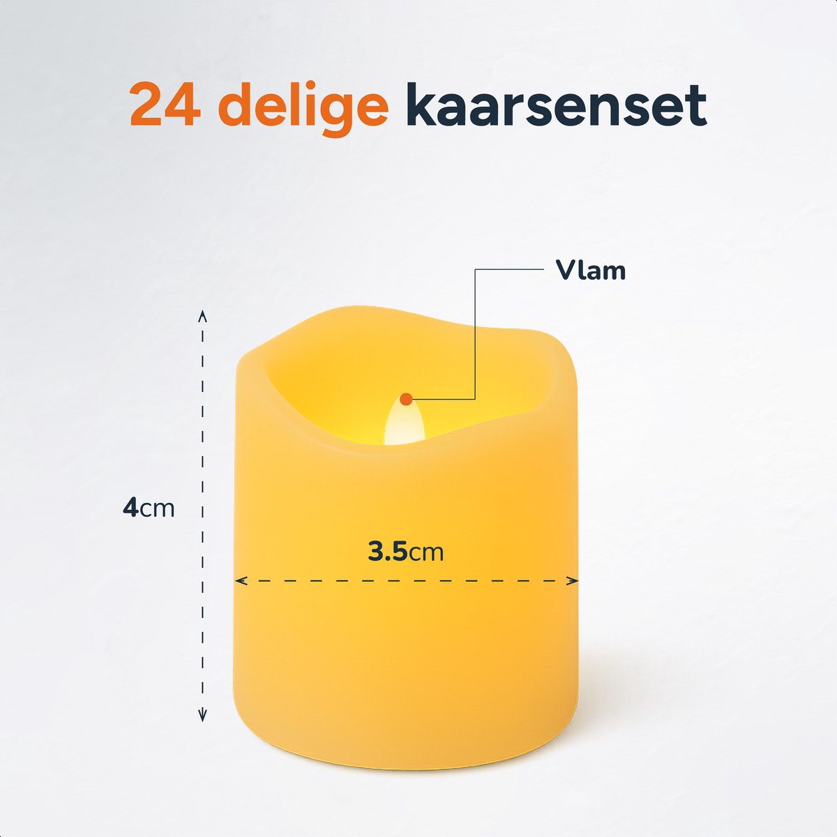 Realistische LED Kaarsen met vlam - 24 Kaarsen - incl. batterijen - Diner - Nep - kaarsen - Oplaadbaar - Timer - Stompkaars - Luft
