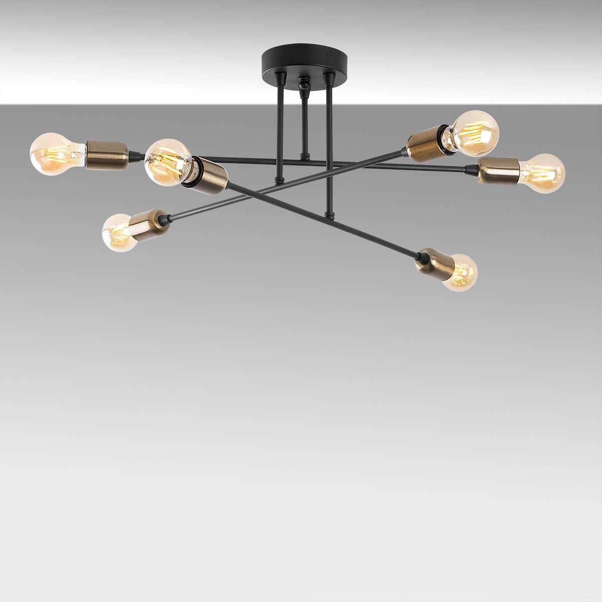 Opviq Black Chandelier - 1501 - 40W - Metaal - 66 x 66cm - Zwart