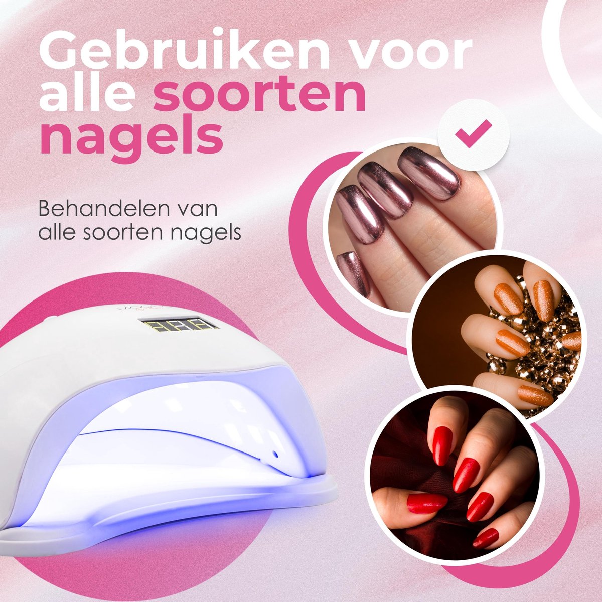 Moods Gellac - Professionele Nagellamp- UV Lamp Gelnagels - Nageldroger - Bedienbaar met Knoppen - Krachtige LED Lamp - Wit
