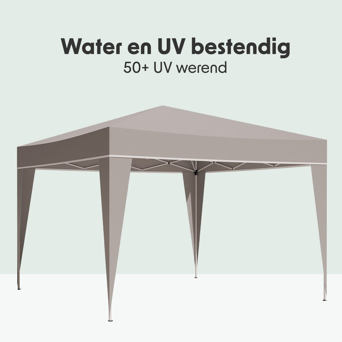 LifeGoods Partytent - Paviljoen - EasyUp - Opvouwbaar - Waterdicht - Met Draagtas - 300 x 300 cm - Beige