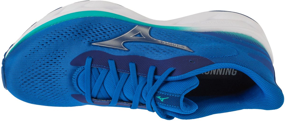 Mizuno Wave Serene 2 Hardloopschoenen Heren - Estate Blue/Silver/LightYellow - Maat 44.5