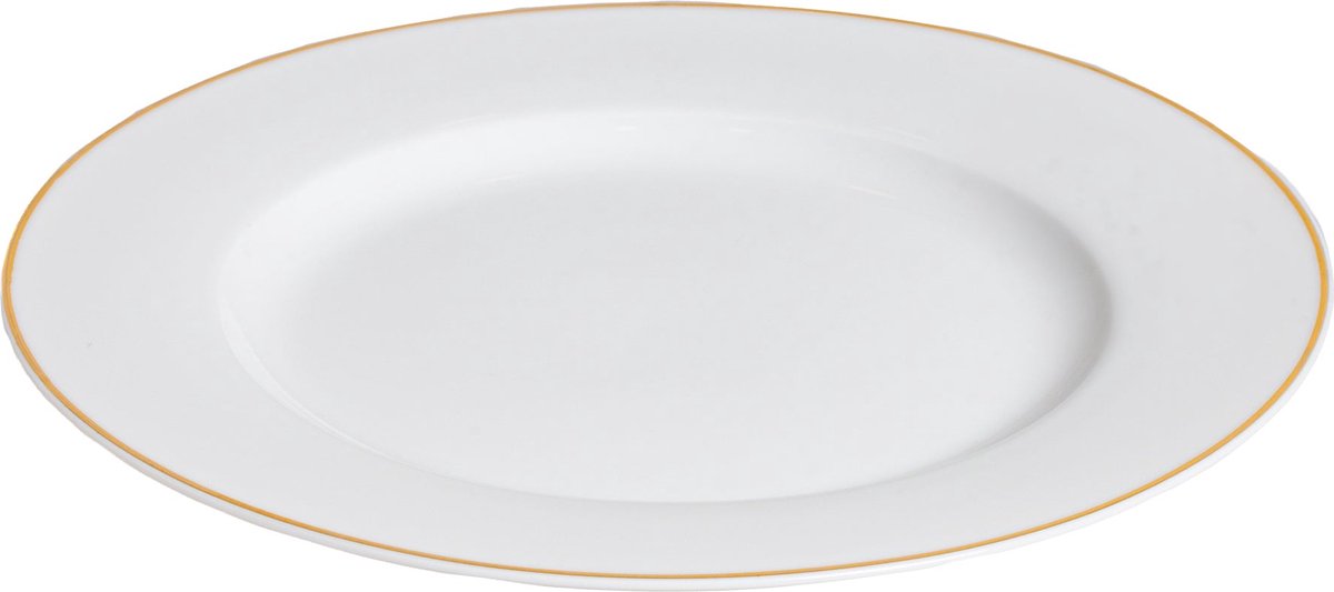 Studio Tavola 18-delige Serviesset Wit met Gouden Rand - 6 Dinerborden Ø 27,5 cm, 6 Diepe Borden Ø 21,5 cm, 6 Ontbijtborden Ø 20,5 cm