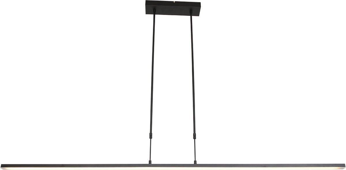 Verstelbare hanglamp Zelena – 2-lichts – Kunststof / Metaal – 155 cm – In hoogte verstelbaar tot 117 cm – Modern design – Zwart