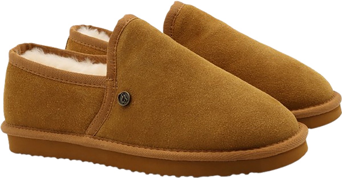 Alpacas Footwear Zachte Heren Pantoffels - Cognac - Maat 43