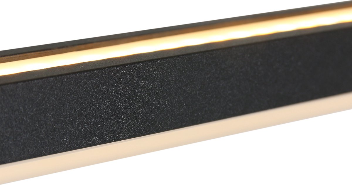 Verstelbare hanglamp Zelena – 2-lichts – Kunststof / Metaal – 155 cm – In hoogte verstelbaar tot 117 cm – Modern design – Zwart