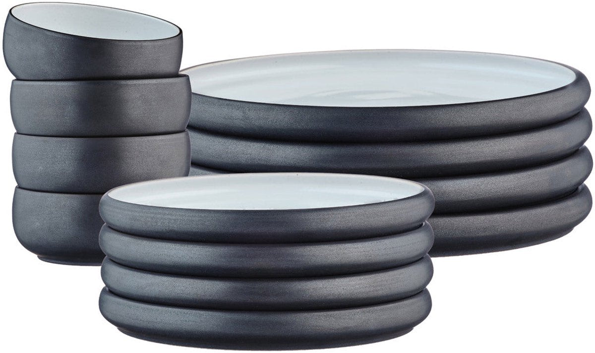 GOURMET - Essentials - Servies - 12 stuks - Onyx