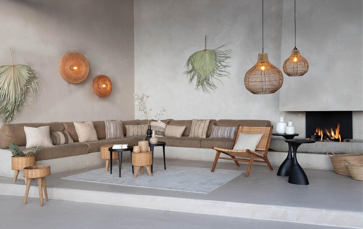 Light & Living Wandlamp Mataka Rotan Ø51 cm – Bruin – Ronde Wandlamp – Binnenverlichting